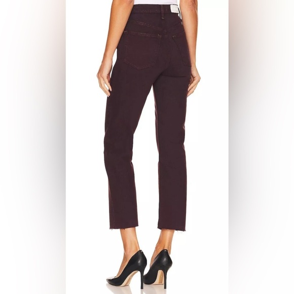 RE/DONE WOMENS STOVE PIPE DENIM CROPPED HIGH-WAIST JEANS, SIZE 26 - Picture 4 of 14